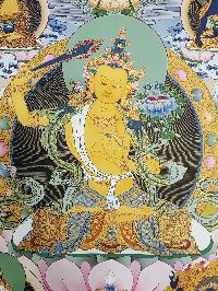 Manjushri Real Hand Painted Thanka Painting [real Gold], [hq], [one Hair Brush], [lamas Painting]