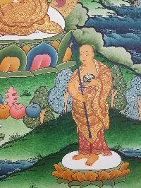 Shakyamuni Buddha Tibetan Hand Painted Thangka [real Gold]