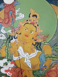 Namtose Vaisravana Jambhala Tibetan Hand Painted Thangka [real Gold]