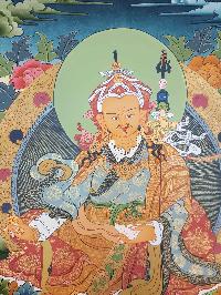 Padmasambhava Tibetan Hand Painted Thangka [real Gold]