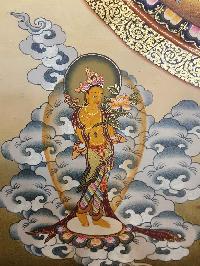 Chenrezig Hand Painted Tibetan Thangka [hq]