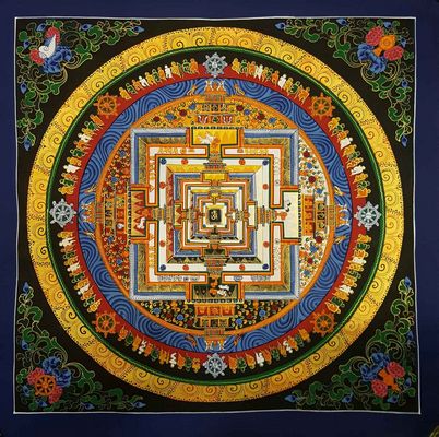 Kalachakra Hand Painted Tibetan Thangka [medium], [black]