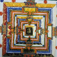 Kalachakra Hand Painted Tibetan Thangka [medium], [black]