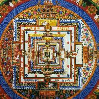 Kalachakra Hand Painted Tibetan Thangka [medium], [green]