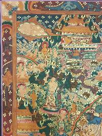 Buddha Life Story Hand Made Tibetan Thangka [smoke Antique]