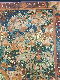 Buddha Life Story Hand Made Tibetan Thangka [smoke Antique]