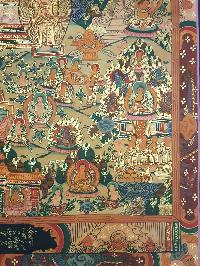 Buddha Life Story Hand Made Tibetan Thangka [smoke Antique]