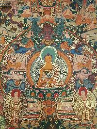 Buddha Life Story Hand Made Tibetan Thangka [smoke Antique]