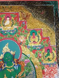 Green Tara Hand Made Tibetan Thangka [real Gold]