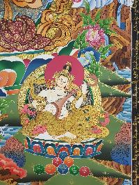 Green Tara Hand Made Tibetan Thangka [real Gold]