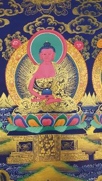 Pancha Buddha Hand Made Tibetan Thangka