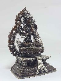 Avalokiteshvara, Chenrezig, Kharcheri Tibetan Statue [silver Plated], [oxidized]