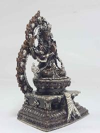 Avalokiteshvara, Chenrezig, Kharcheri Tibetan Statue [silver Plated], [oxidized]