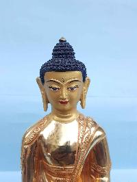 Amitabha Buddha - Tibetan Handmade Statue [full Fire Gold Plated], [painted Face]