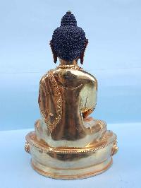 Amitabha Buddha - Tibetan Handmade Statue [full Fire Gold Plated], [painted Face]