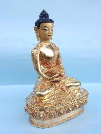 Amitabha Buddha - Tibetan Handmade Statue [full Fire Gold Plated], [painted Face]