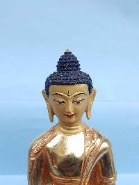 Ratnasambhava Buddha - Tibetan Handmade Statue [full Fire Gold Plated], [painted Face]