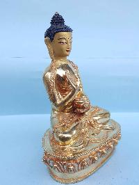 Amoghasiddhi Buddha- Tibetan Handmade Statue [full Fire Gold Plated], [painted Face]