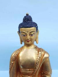 Medicine Buddha - Tibetan Handmade Statue [full Fire Gold Plated], [painted Face]