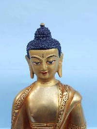 Medicine Buddha - Tibetan Handmade Statue [full Fire Gold Plated], [painted Face]