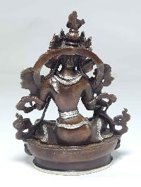 Statue Of Green Tara [silver Plated], [chocolate Oxidized]