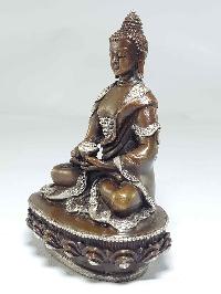 Statue Of Amitabha Buddha [silver Plated], [chocolate Oxidized]