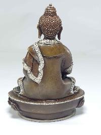 Statue Of Amitabha Buddha [silver Plated], [chocolate Oxidized]