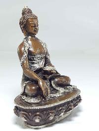 Statue Of Shakyamuni Buddha [silver Plated], [chocolate Oxidized]