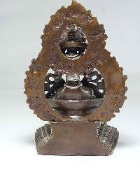 Statue Of Aparimita On A Throne [silver Plated], [chocolate Oxidized], Chepame, Amitayus