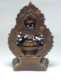 Statue Of Vajrasattva On A Throne [silver Plated], [chocolate Oxidized]