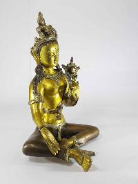 Arya Green Tara Statue [sand Casting], [silver Plated Antique Finishing]