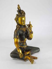 Arya Green Tara Statue [sand Casting], [black Antique]