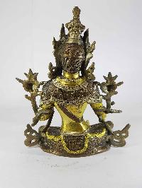 Tibetan Green Ara Statue [sand Casting], [silver Antique]