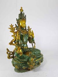 Tibetan Green Tara Statue [sand Casting], [green Antique Finishing]