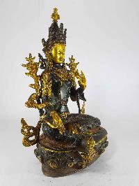 Tibetan Green Tara Statue [sand Casting], [black Antique Finishing]