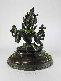 Double Lotus Arya Tara Statue [sand Casting], [green Antique]