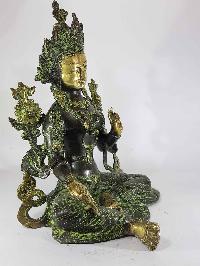 Arya Green Tara Statue [sand Casting], [base Less], [green Antique]