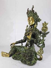 Arya Green Tara Statue [sand Casting], [base Less], [green Antique]