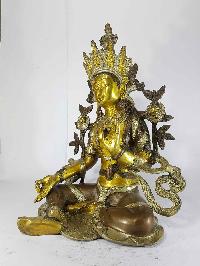 Arya Green Tara Statue [sand Casting], [silver Oxidized]