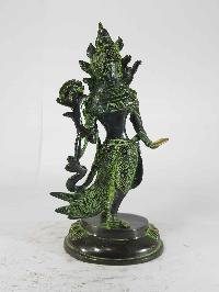 Dancing White Tara Statue [sand Casting], [green Antique]