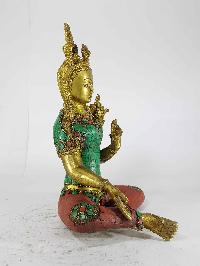 Arya Green Tara Statue [sand Casting], [stone Setting], [imitation Turquoise, Coral, Lapis]