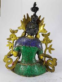 Arya White Tara Statue [sand Casting], [stone Setting], [imitation Turquoise, Coral, Lapis]