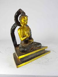 Blessing Buddha - Amoghasiddhi Buddha Statue [sand Casting], [brown Antique]