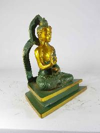 Blessing Buddha - Amoghasiddhi Buddha Statue [sand Casting], [green Antique]
