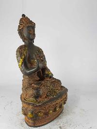 Blessing Buddha - Amoghasiddhi Buddha Statue [sand Casting], [black And Red Antique]