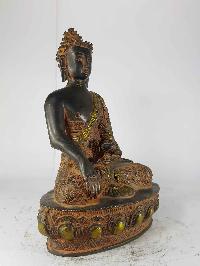 Shakyamuni Buddha Statue [sand Casting], [black And Red Antique]