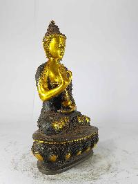 Blessing Buddha - Amoghasiddhi Buddha Statue [sand Casting], [brown Antique]