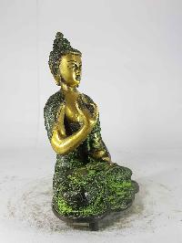 Blessing Buddha - Amoghasiddhi Buddha Statue [sand Casting], [green Antique], [without Base]