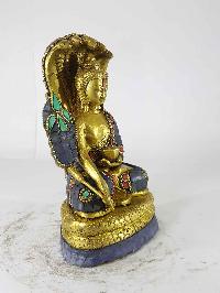 Medicine Buddha Statue [sand Casting], [stone Setting]