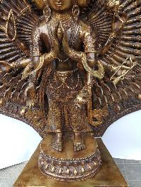 1000 Arm Avalokitesvara Statue [full Gold Plated], [antique Finishing], [big Statue]